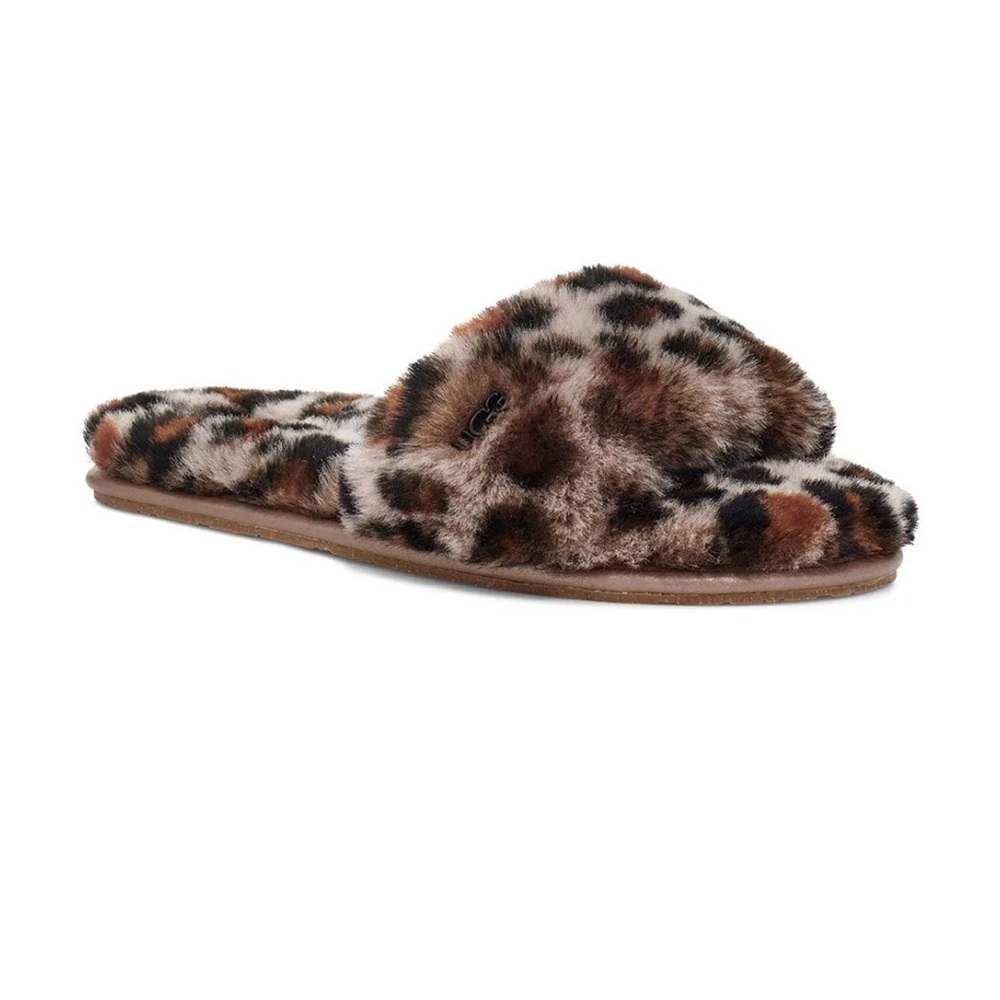 UGG Fluff slides II Leopard real fur sheepskin shearling